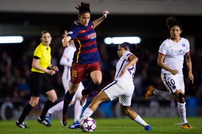 Marta Torrej&oacute;n, en el partido de cuartos de final de la Champions contra el PSG. 