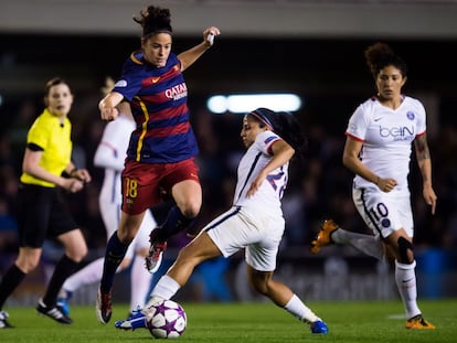 Marta Torrej&oacute;n, en el partido de cuartos de final de la Champions contra el PSG. 