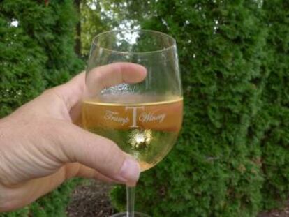Una copa de vino del lagar de Trump.