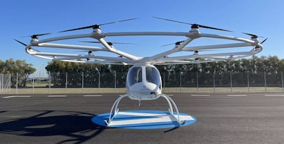 El aparato de Volocopter que voló el viernes en Roma (Italia).