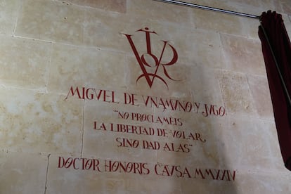 Vítor conmemorativo en honor a Miguel de Unamuno. 