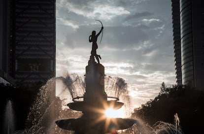 La fuente de la Diana Cazadora en el Paseo de la Reforma, el pasado 22 de diciembre.