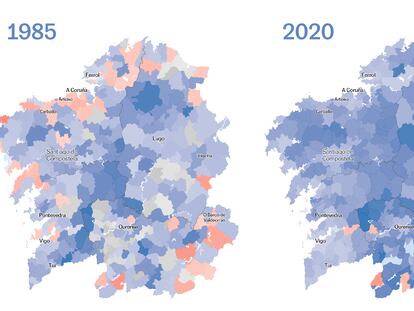 Mapa | Así han votado los gallegos desde 1985, concello a concello