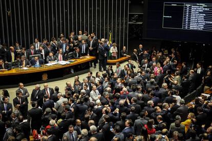 C&acirc;mara dos Deputados, nesta quarta-feira durante a vota&ccedil;&atilde;o do novo presidente da Casa.