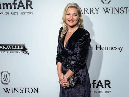 La modelo británica Kate Moss, el pasado jueves en la Gala AmfAR en Sao Paulo.