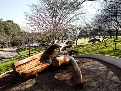 Uma das obras de Hugo França no Parque das Cerejeiras.