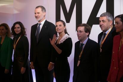 Los Reyes, durante la inauguración de Fitur este miércoles en Ifema (Madrid).