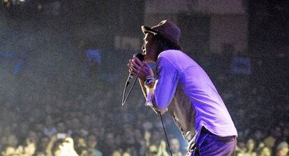 El cantante de Travis, Fran Healy, durante el pasado Sonorama. 