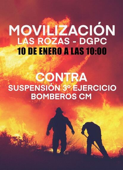 La convocatoria de los bomberos para el 10 de enero.