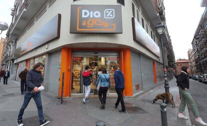 Tienda de la cadena Dia, hoy en Madrid.