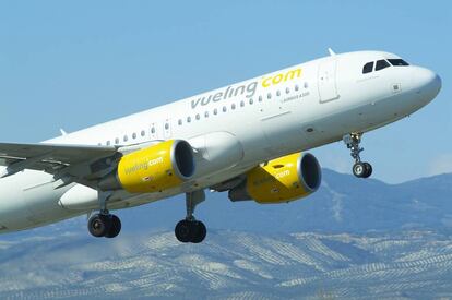 Un avió de la companyia Vueling, que fa el trajecte Eivissa-Madrid.