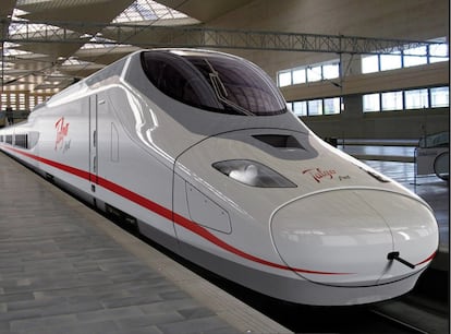 Talgo fabrica actualmente dos modelos de tren de muy alta velocidad, el T350 y el Avril (en la imagen). Este último, alcanza los 380 kilómetros por hora y tiene capacidad para más de 600 pasajeros.