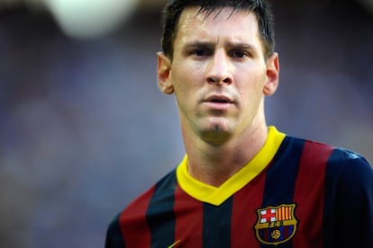 Messi, durante un partido con el Barcelona.
