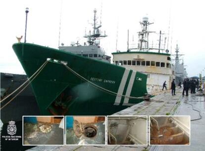 Imagen del barco oceanográfico en el que la policía se ha incautado de una tonelada de droga