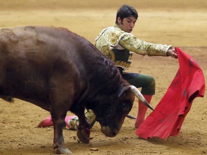 Cayetano Rivera, ayer en el tercer festejo de la Feria de San Pedro, en Burgos.