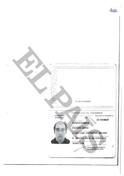 Pasaporte que presentó al banco andorrano Eduardo Assad Chisays Manzur para la apertura de sus cuentas.