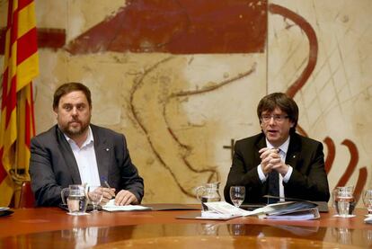 Carles Puigdemont i el seu vicepresident, Oriol Junqueras.