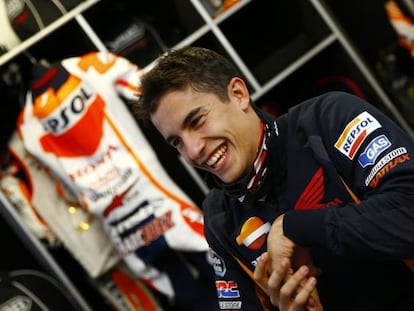 Marc Márquez, a Phillip Island, durant l'entrevista.