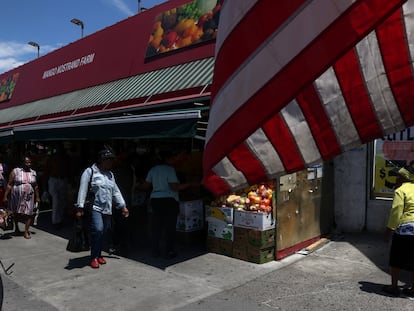 Businesses in Little Haiti on Newark Avenue, Brooklyn, New York