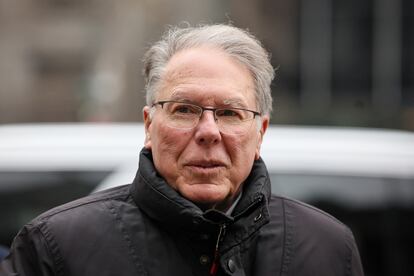 Wayne LaPierre, antiguo responsable de la NRA, este jueves en Nueva York.