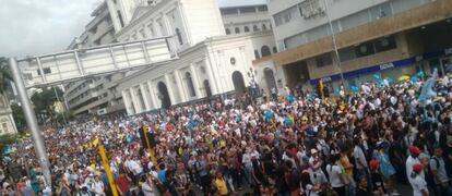 La marcha contra la minería en el páramo de Santurbán, el pasado 6 de octubre.