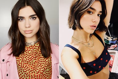 Dua Lipa, nuevo icono global de la música pop, cambió totalmente su aspecto cuando decidió cortarse el pelo. La cantante de éxitos como One Kiss pasó de llevar una melena sin gracia por debajo de los hombros a lucir el corte de pelo del verano convirtiéndose en fuente de inspiración constante en cada una de sus nuevas apariciones.