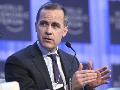 Mark J. Carney, gobernador del Banco de Canad&aacute;, en Davos. 