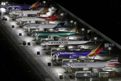 Aviones Boeing 737 Max en un aeropuerto de Seattle.  