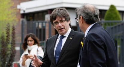 Carles Puigdemont y Quim Torra, en Bruselas.
