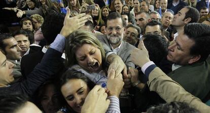 Acto de campa&ntilde;a de Mariano Rajoy en Sevilla, en 2011. 