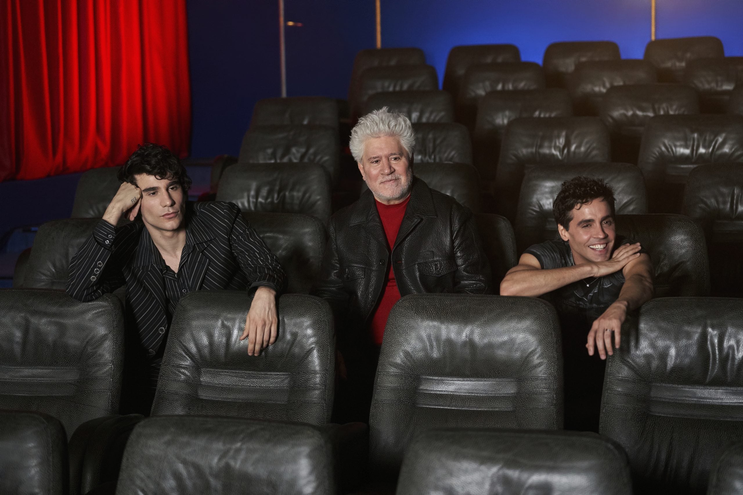 Javier Calvo, Pedro Almodóvar y Javier Ambrossi, en una imagen cedida por Movistar+.