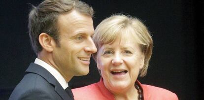 Emmanuel Macron y Ángela Merkel