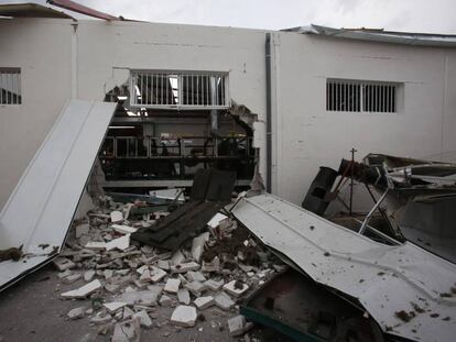 Una imagen de la fábrica tras la explosión. 