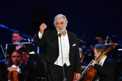 Placido Domingo en el centro deportivo y cultural 'St Gellert Forum' en Hungría, el pasado 28 de agosto.