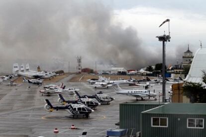 Incendio en aerodromo de Cuatro Vientos.