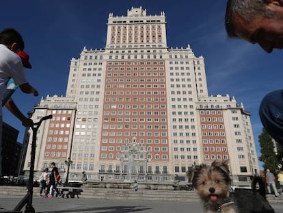 Fachada del Edificio Espa&ntilde;a, en Madrid, donde la cadena Riu levantar&aacute; un hotel de 650 habitaciones. &nbsp;