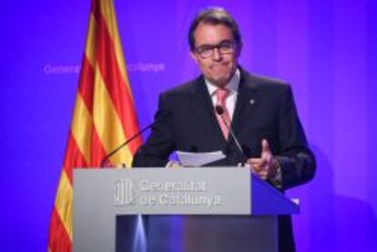 Comparecencia del presidente de Catalunya Artur Mas el pasado 5 de agosto.