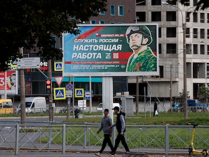 Cartel a favor de la guerra en San Petersburgo, Rusia