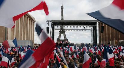 Manifestaci&oacute;n de apoyo a Fillon, el domingo en Par&iacute;s.