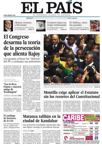 26 de agosto de 2009. El presidente de la Generalitat, José Montilla (PSC), asegura que el Gobierno catalán se revelará contra una sentencia del Constitucional que recorte el Estatuto.