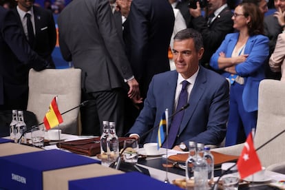 El presidente del Gobierno, Pedro Sánchez, en el plenario del a cumbre de la OTAN. 