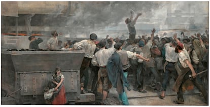 'Una huelga de obreros en Vizcaya', de Vicente Cutanda y Toroya.