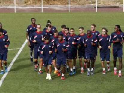 Entrenament del Rayo Vallecano aquest matí.