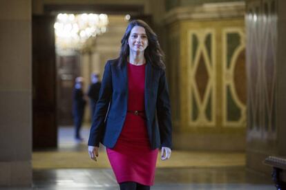 La l&iacute;der de Ciutadans, In&eacute;s Arrimadas, este martes en el Parlament.
 