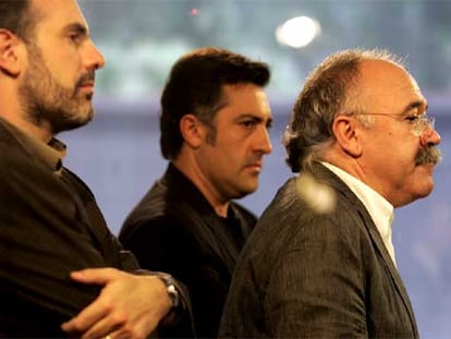 De izquierda a derecha, los dirigentes de ERC Joan Ridao, Joan Puigcercós y Josep Lluís Carod.