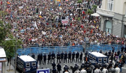 Blindaje policial de la C&aacute;mara baja el pasado 25 de septiembre, durante las protestas de la plataforma Rodea el Congreso. 