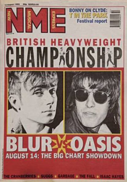 Portada de NME dedicada a Blur y Oasis en 1995.