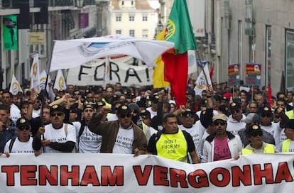 Protesta contra las medidas de austeridad de la troika en Lisboa en noviembre de 2012.