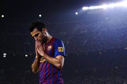 Cesc se lamenta de una ocasión fallada.