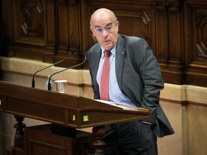 El conseller de Salut, Boi Ruiz, al Parlament.